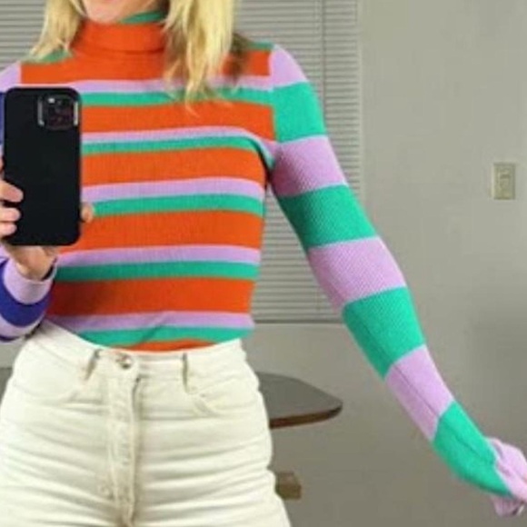 Maeve Multicolor Striped Turtleneck Sweater - Picture 1 of 3